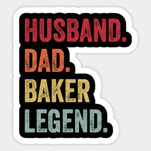 Funny Vintage Husband Dad Baker Legend Sticker